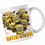 Casa si Gradina - Bucatarie si vesela - Cani si pahare - Cani si cesti - Cana Minions Heart Love Valentines Day Dragobete Minioni, alba, 330ml - Infinity.ro