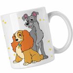 Casa si Gradina - Bucatarie si vesela - Cani si pahare - Cani si cesti - Cana Doamna si Vagabondul Dog Love Valentines Day, alba, 330ml - Infinity.ro