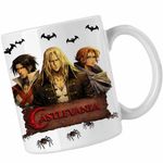 Casa si Gradina - Bucatarie si vesela - Cani si pahare - Cani si cesti - Cana Castlevania Trevor Alucard Sypha, alba, 330ml - Infinity.ro