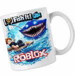Casa si Gradina - Bucatarie si vesela - Cani si pahare - Cani si cesti - Cana Roblox Fish it Pescar Huggy Wuggy, alba, 330ml - Infinity.ro