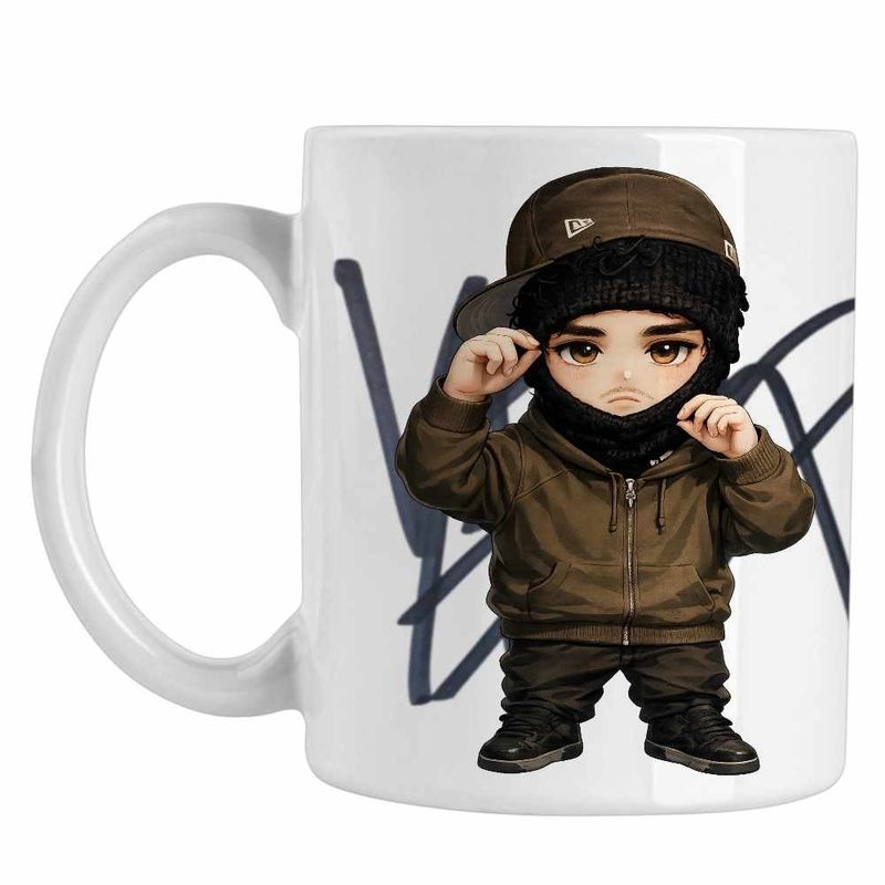 Casa si Gradina - Bucatarie si vesela - Cani si pahare - Cani si cesti - Cana Yeat Chibi Trap Rage Music, alba, 330ml - Infinity.ro