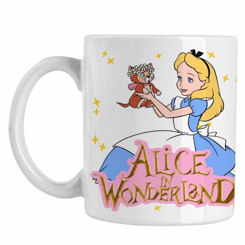 Casa si Gradina - Bucatarie si vesela - Cani si pahare - Cani si cesti - Cana Alice Tara Minunilor Dinah, alba, 330ml - Infinity.ro