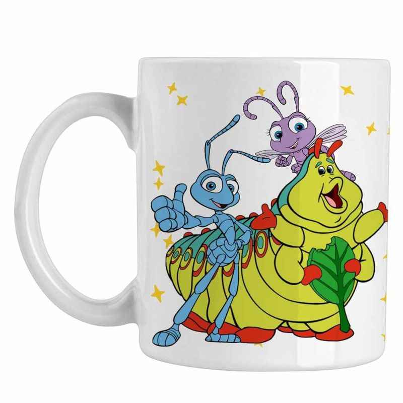 Casa si Gradina - Bucatarie si vesela - Cani si pahare - Cani si cesti - Cana Aventuri la Firul Ierbii Flik Furnica Vierme, alba, 330ml - Infinity.ro