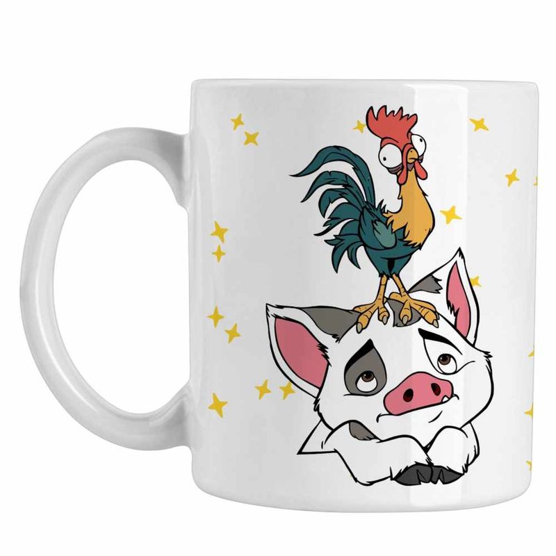 Casa si Gradina - Bucatarie si vesela - Cani si pahare - Cani si cesti - Cana Pua Heihei Moana Vaiana, alba, 330ml - Infinity.ro