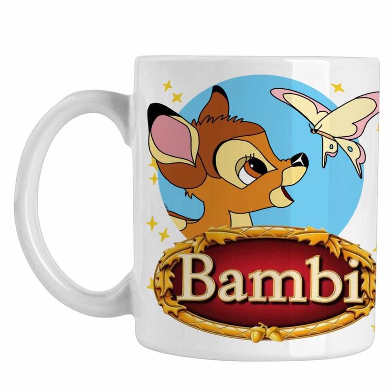 Casa si Gradina - Bucatarie si vesela - Cani si pahare - Cani si cesti - Cana Bambi Fluturas Natura Caprioara, alba, 330ml - Infinity.ro