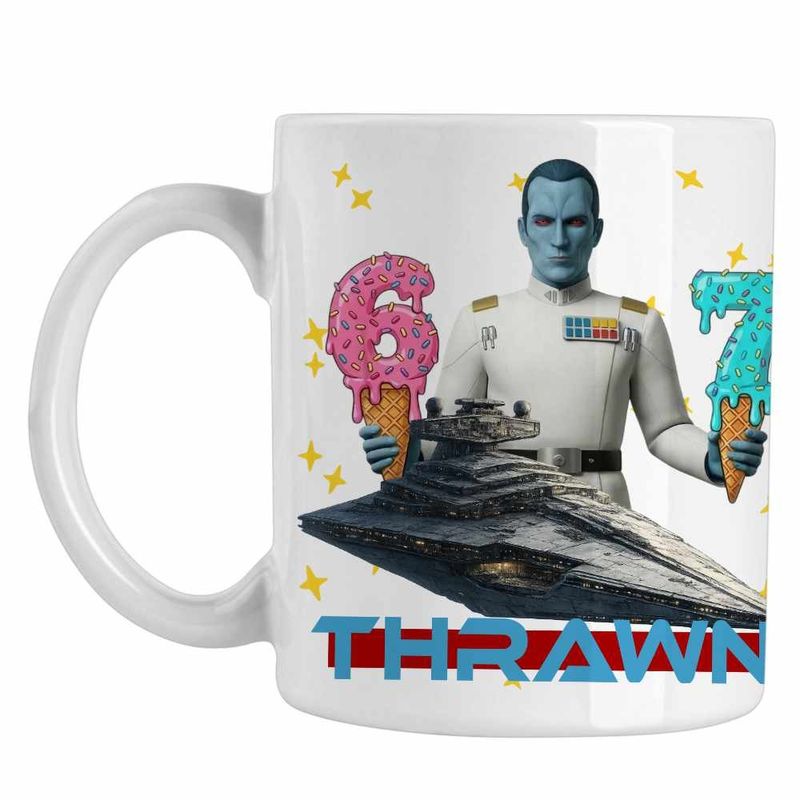 Casa si Gradina - Bucatarie si vesela - Cani si pahare - Cani si cesti - Cana Thrawn Six Seven Sase Sapte Star Wars Destroyer, alba, 330ml - Infinity.ro