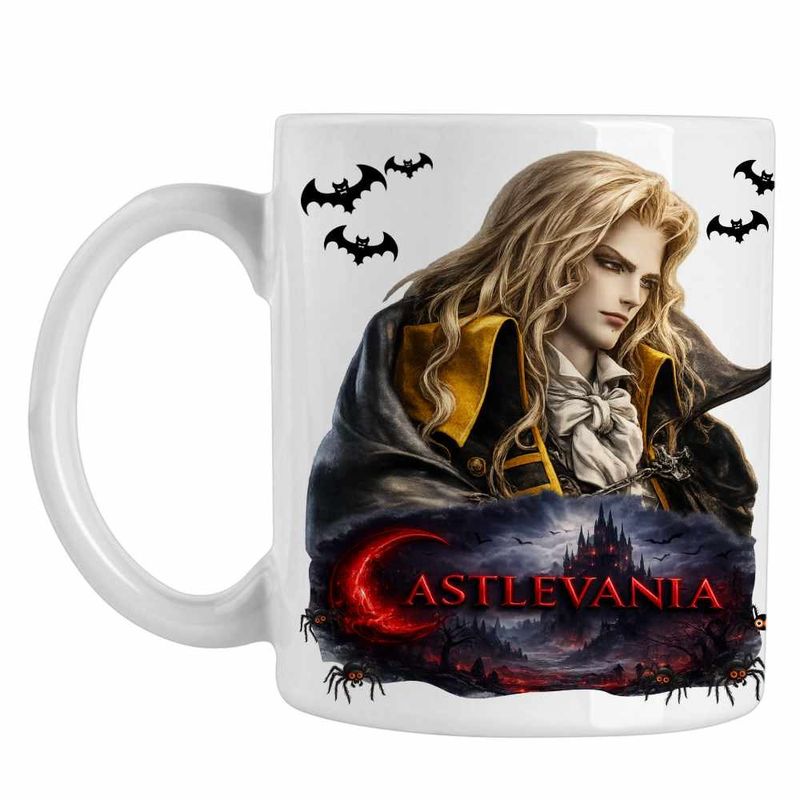 Casa si Gradina - Bucatarie si vesela - Cani si pahare - Cani si cesti - Cana Castlevania Dracula Alucard, alba, 330ml - Infinity.ro