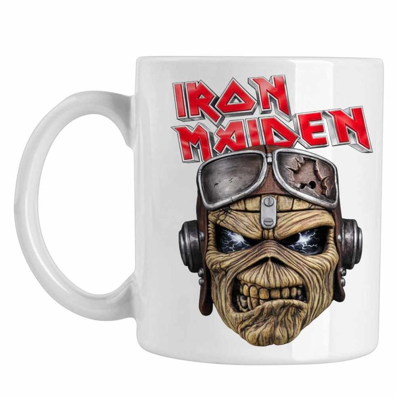 Casa si Gradina - Bucatarie si vesela - Cani si pahare - Cani si cesti - Cana Iron Maiden Biker Heavy Metal, alba, 330ml - Infinity.ro