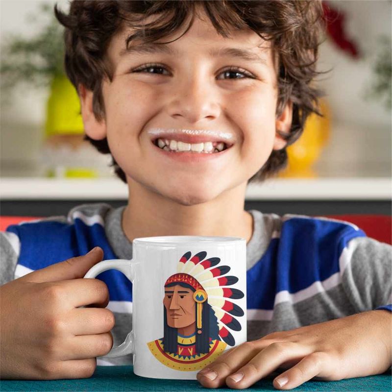 Casa si Gradina - Bucatarie si vesela - Cani si pahare - Cani si cesti - Cana Native American Chief Pene, alba, 330ml - Infinity.ro