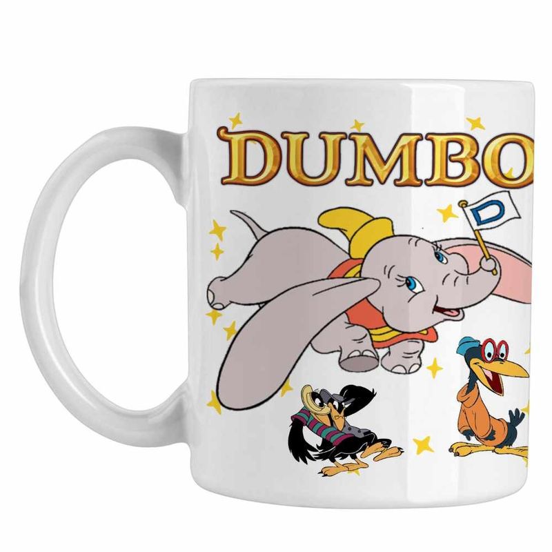 Casa si Gradina - Bucatarie si vesela - Cani si pahare - Cani si cesti - Cana Dumbo Elefantel Zburator Circ, alba, 330ml - Infinity.ro
