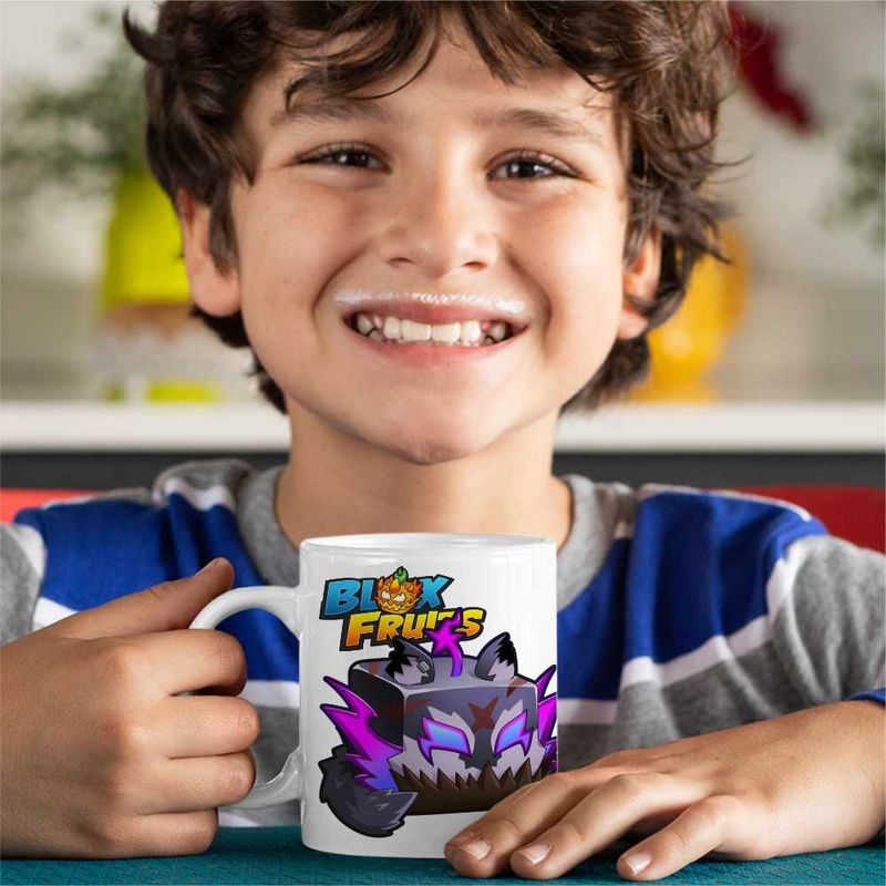 Casa si Gradina - Bucatarie si vesela - Cani si pahare - Cani si cesti - Cana Blox Fruits Werewolf Fruit Roblox Fructe, alba, 330ml - Infinity.ro