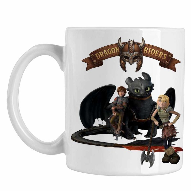 Casa si Gradina - Bucatarie si vesela - Cani si pahare - Cani si cesti - Cana Hiccup Toothless How to train your dragon, alba, 330ml - Infinity.ro