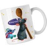 Casa si Gradina - Bucatarie si vesela - Cani si pahare - Cani si cesti - Cana Ratatouille Chef Remy Soricel Bucatar, alba, 330ml - Infinity.ro