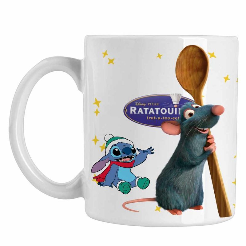 Casa si Gradina - Bucatarie si vesela - Cani si pahare - Cani si cesti - Cana Ratatouille Chef Remy Soricel Bucatar, alba, 330ml - Infinity.ro