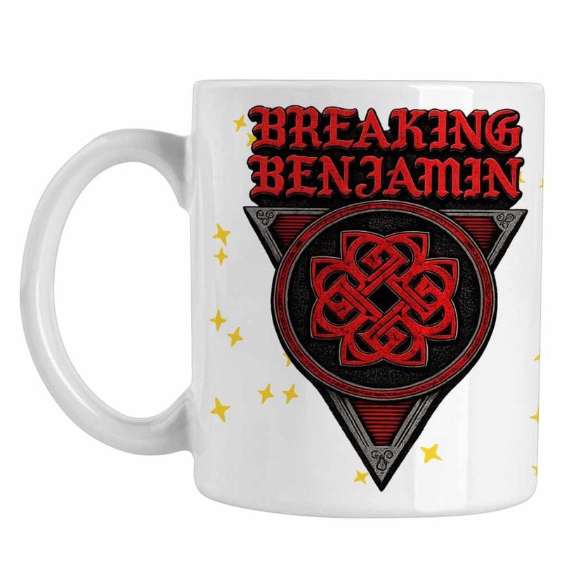 Casa si Gradina - Bucatarie si vesela - Cani si pahare - Cani si cesti - Cana Breaking Benjamin Celtic Knot, alba, 330ml - Infinity.ro