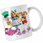 Casa si Gradina - Bucatarie si vesela - Cani si pahare - Cani si cesti - Cana Alice Tara Minunilor Mad Hatter March Hare, alba, 330ml - Infinity.ro