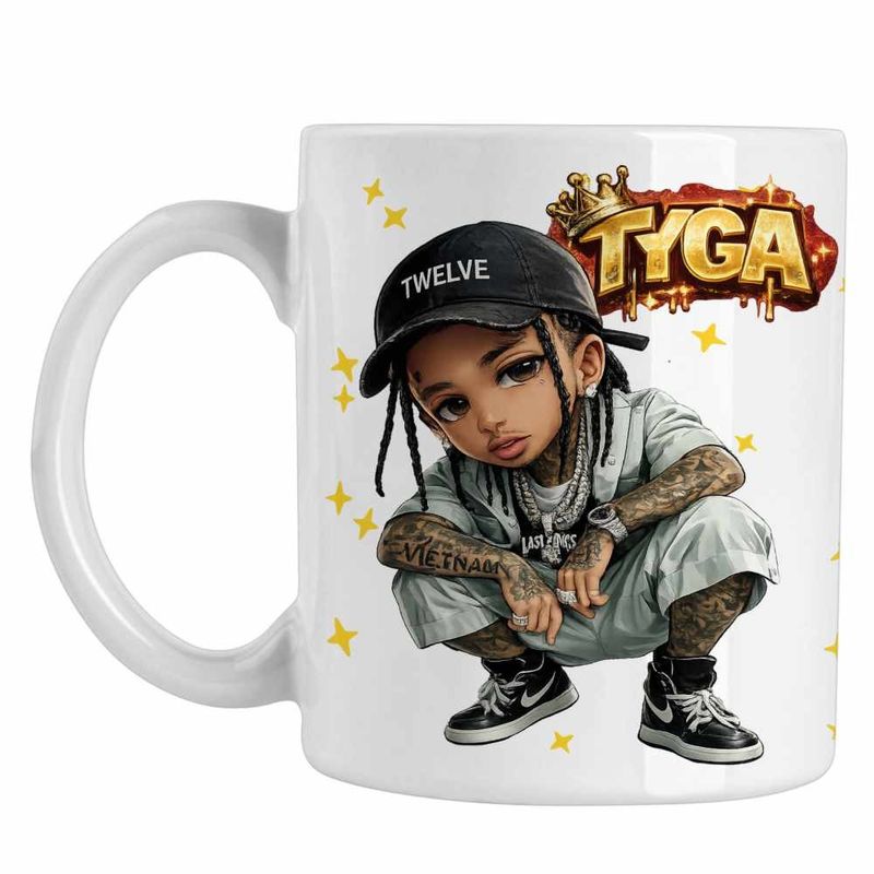 Casa si Gradina - Bucatarie si vesela - Cani si pahare - Cani si cesti - Cana Tyga Hip Hop Party Vibe, alba, 330ml - Infinity.ro
