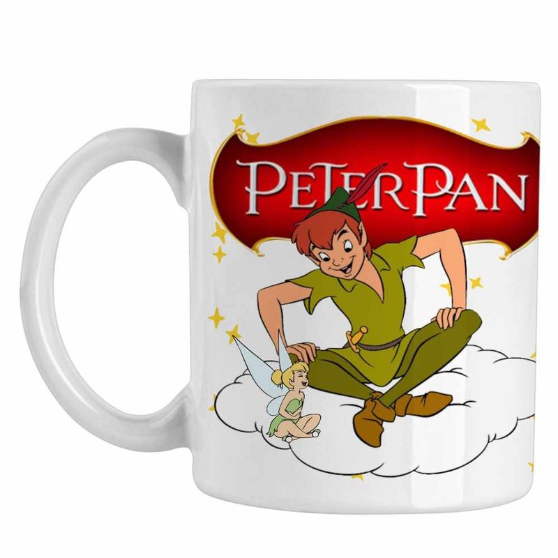 Casa si Gradina - Bucatarie si vesela - Cani si pahare - Cani si cesti - Cana Clopotica Peter Pan Tinker Bell Neverland, alba, 330ml - Infinity.ro