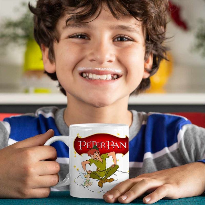 Casa si Gradina - Bucatarie si vesela - Cani si pahare - Cani si cesti - Cana Clopotica Peter Pan Tinker Bell Neverland, alba, 330ml - Infinity.ro
