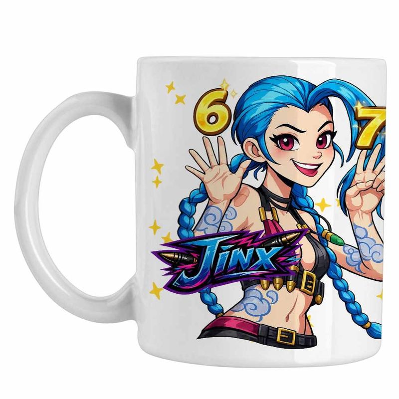 Casa si Gradina - Bucatarie si vesela - Cani si pahare - Cani si cesti - Cana Jinx Six Seven Arcane Runeterra, alba, 330ml - Infinity.ro