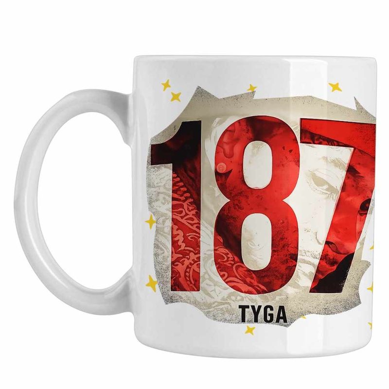 Casa si Gradina - Bucatarie si vesela - Cani si pahare - Cani si cesti - Cana Tyga 187 Trap Rap Music, alba, 330ml - Infinity.ro