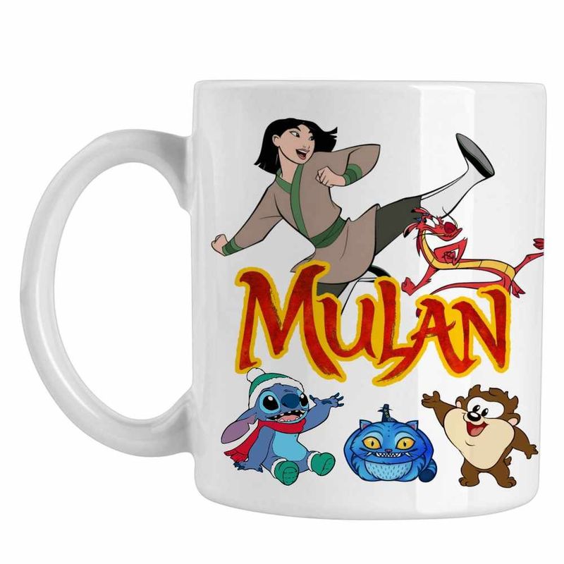 Casa si Gradina - Bucatarie si vesela - Cani si pahare - Cani si cesti - Cana Mulan Mushu Kung Fu, alba, 330ml - Infinity.ro