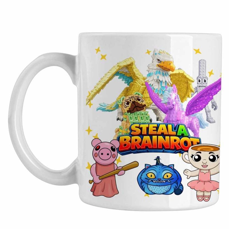 Casa si Gradina - Bucatarie si vesela - Cani si pahare - Cani si cesti - Cana Steal a Brainrot Roblox Griffin Pegasus Meme, alba, 330ml - Infinity.ro