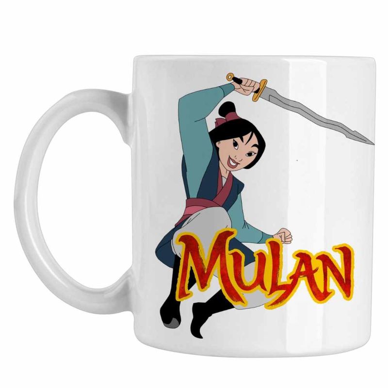 Casa si Gradina - Bucatarie si vesela - Cani si pahare - Cani si cesti - Cana Mulan Sword Attack, alba, 330ml - Infinity.ro