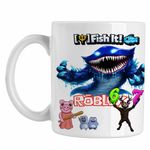 Casa si Gradina - Bucatarie si vesela - Cani si pahare - Cani si cesti - Cana Roblox Fish it Huggy Wuggy Sea Monster Pescar, alba, 330ml - Infinity.ro