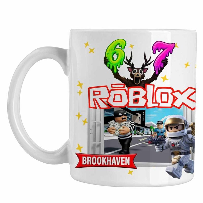 Casa si Gradina - Bucatarie si vesela - Cani si pahare - Cani si cesti - Cana Brookhaven Roblox, alba, 330ml - Infinity.ro