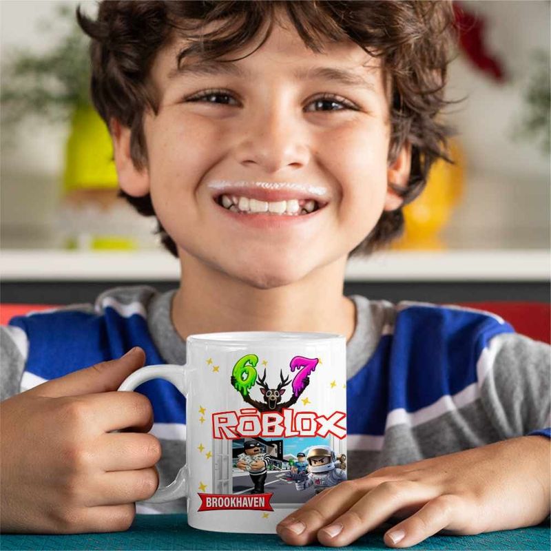 Casa si Gradina - Bucatarie si vesela - Cani si pahare - Cani si cesti - Cana Brookhaven Roblox, alba, 330ml - Infinity.ro