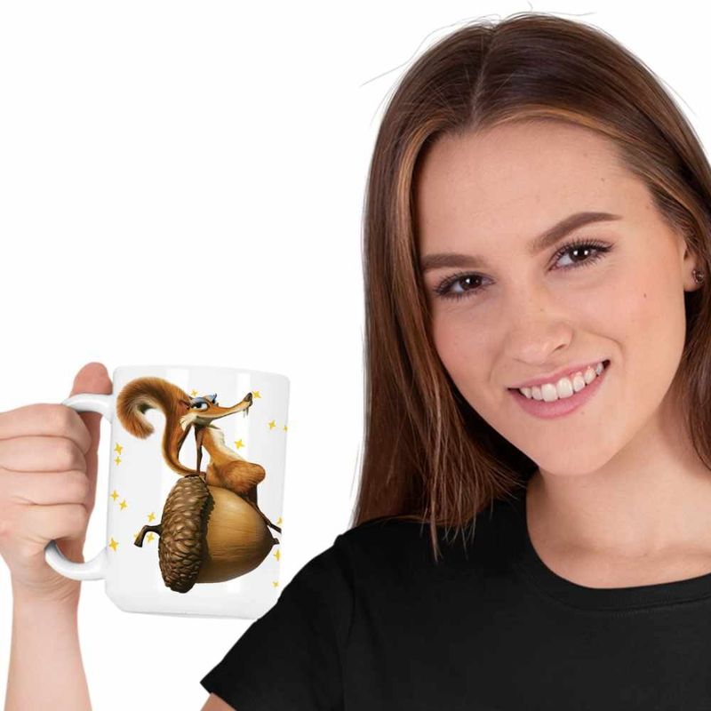 Casa si Gradina - Bucatarie si vesela - Cani si pahare - Cani si cesti - Cana Ice Age Scratte Veverita, alba, 330ml - Infinity.ro