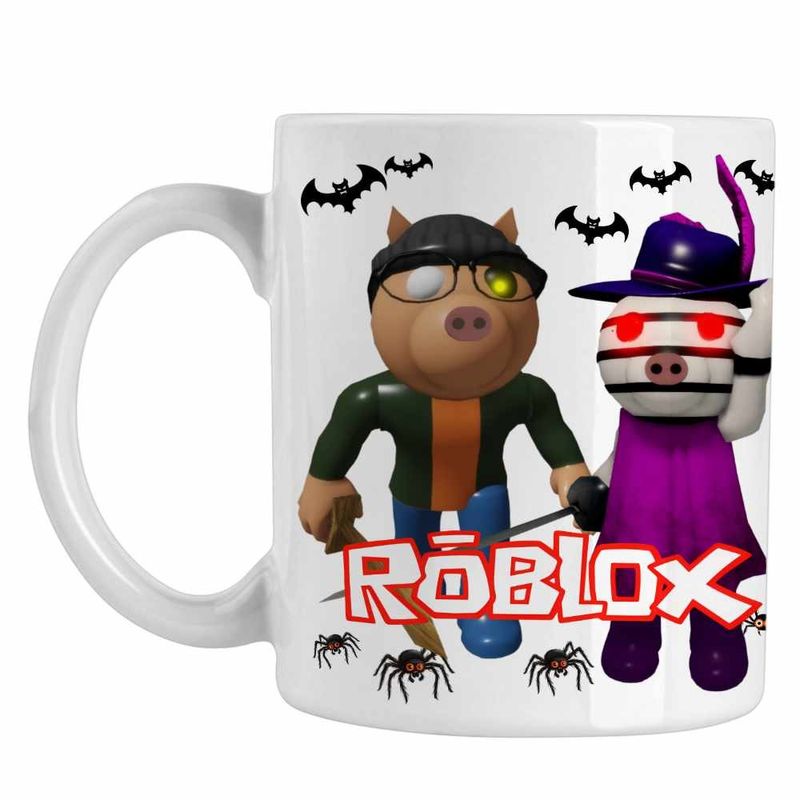 Casa si Gradina - Bucatarie si vesela - Cani si pahare - Cani si cesti - Cana Pony Zizzy Roblox Piggy, alba, 330ml - Infinity.ro