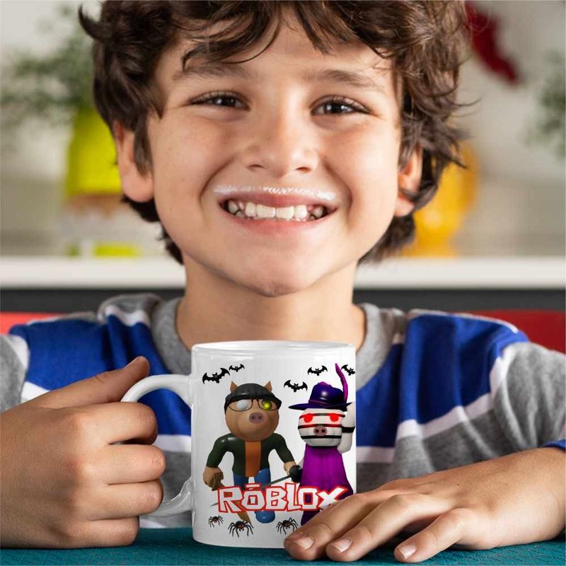 Casa si Gradina - Bucatarie si vesela - Cani si pahare - Cani si cesti - Cana Pony Zizzy Roblox Piggy, alba, 330ml - Infinity.ro