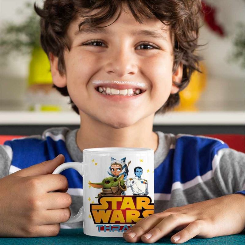 Casa si Gradina - Bucatarie si vesela - Cani si pahare - Cani si cesti - Cana Star Wars Thrawn Ahsoka Baby Yoda, alba, 330ml - Infinity.ro