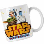 Casa si Gradina - Bucatarie si vesela - Cani si pahare - Cani si cesti - Cana Star Wars Thrawn Ahsoka Baby Yoda, alba, 330ml - Infinity.ro