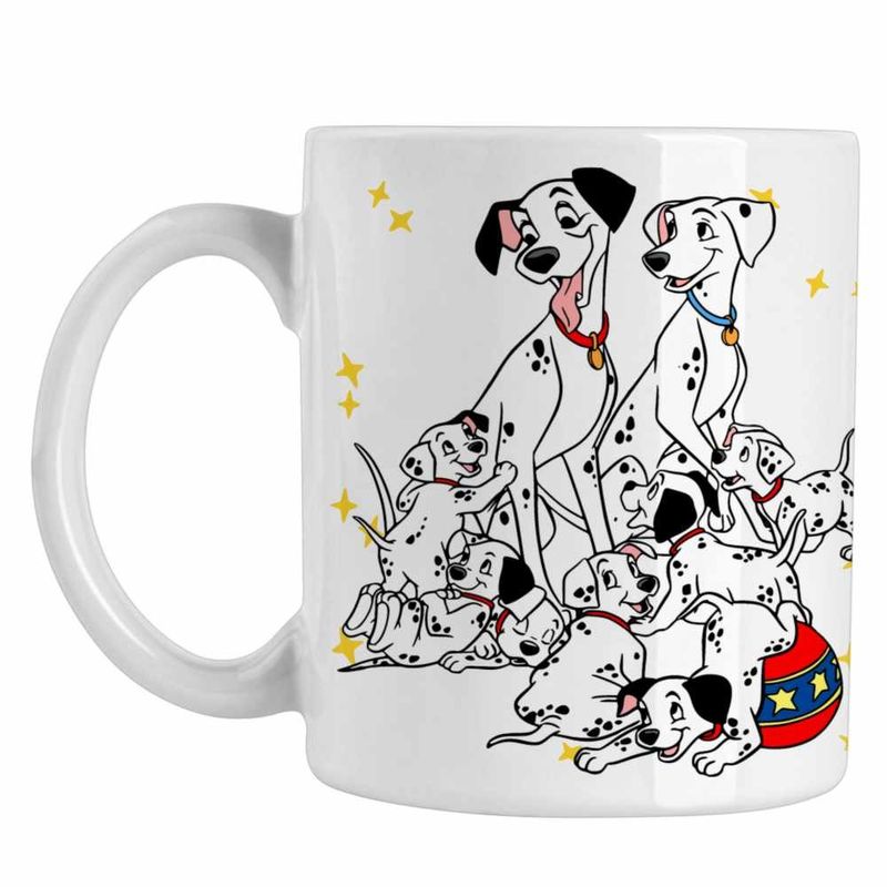 Casa si Gradina - Bucatarie si vesela - Cani si pahare - Cani si cesti - Cana 101 Dalmatieni Pongo Perdita Joaca Catelusi, alba, 330ml - Infinity.ro