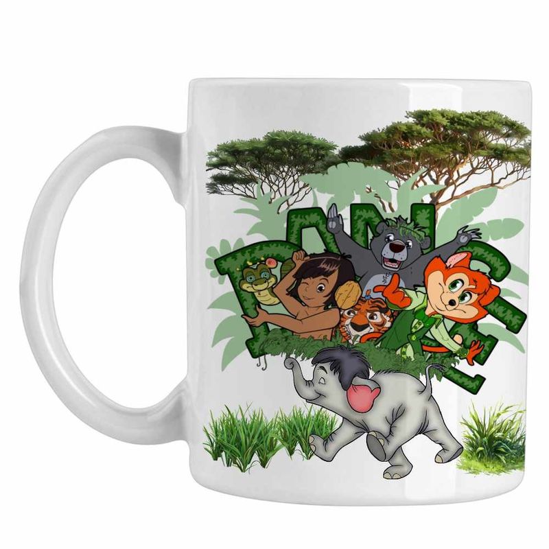 Casa si Gradina - Bucatarie si vesela - Cani si pahare - Cani si cesti - Cana Cartea Junglei Mowgli, alba, 330ml - Infinity.ro