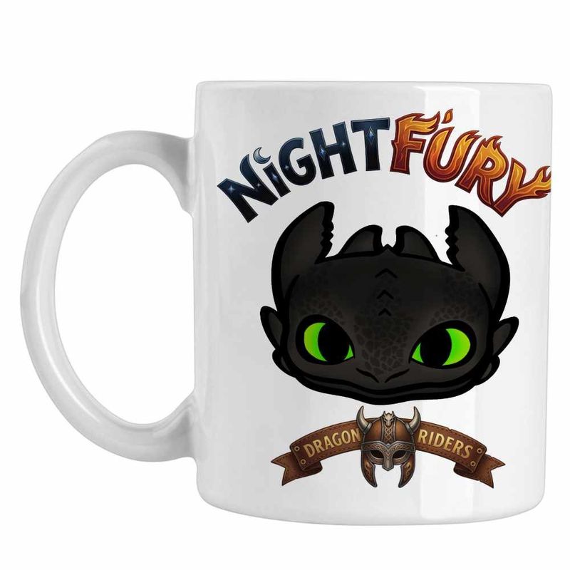 Casa si Gradina - Bucatarie si vesela - Cani si pahare - Cani si cesti - Cana Night Fury How to train your dragon, alba, 330ml - Infinity.ro