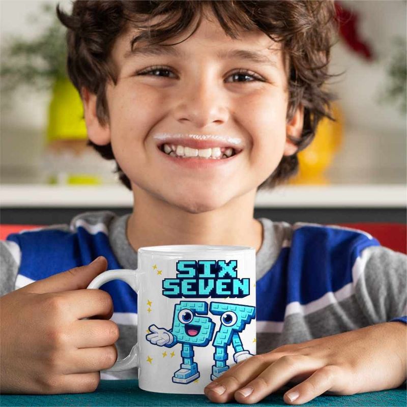 Casa si Gradina - Bucatarie si vesela - Cani si pahare - Cani si cesti - Cana Six Seven Meme Roblox 67 Sase Sapte Steal a Brainrot , alba, 330ml - Infinity.ro