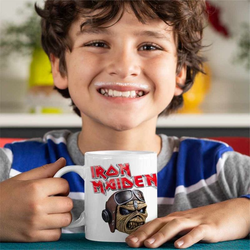 Casa si Gradina - Bucatarie si vesela - Cani si pahare - Cani si cesti - Cana Iron Maiden Heavy Metal, alba, 330ml - Infinity.ro