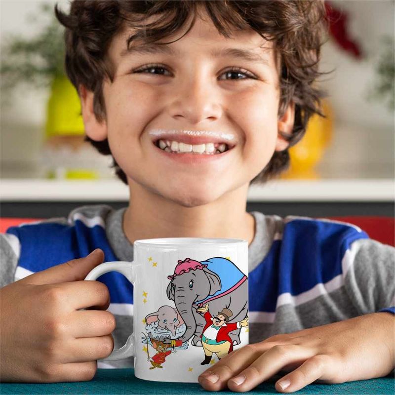Casa si Gradina - Bucatarie si vesela - Cani si pahare - Cani si cesti - Cana Dumbo Jumbo Baie Circus, alba, 330ml - Infinity.ro