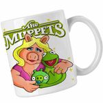 Casa si Gradina - Bucatarie si vesela - Cani si pahare - Cani si cesti - Cana The Muppets Kermit the Frog Miss Piggy, alba, 330ml - Infinity.ro