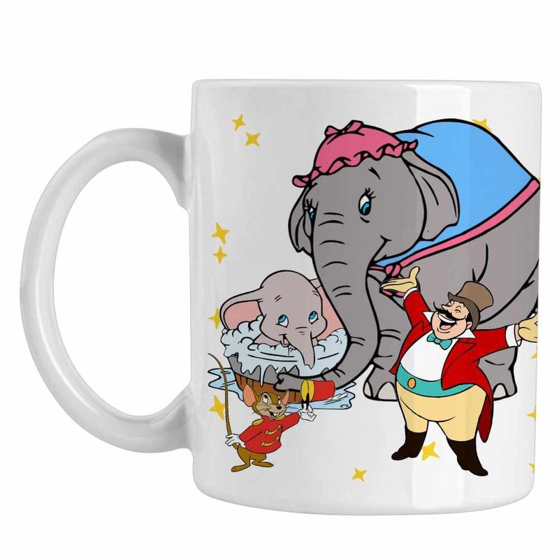 Casa si Gradina - Bucatarie si vesela - Cani si pahare - Cani si cesti - Cana Dumbo Jumbo Baie Circus, alba, 330ml - Infinity.ro