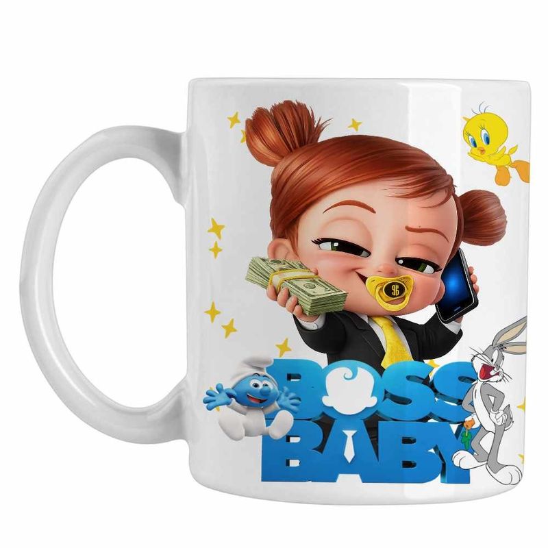 Casa si Gradina - Bucatarie si vesela - Cani si pahare - Cani si cesti - Cana Baby Boss Tina Telefon Leader, alba, 330ml - Infinity.ro