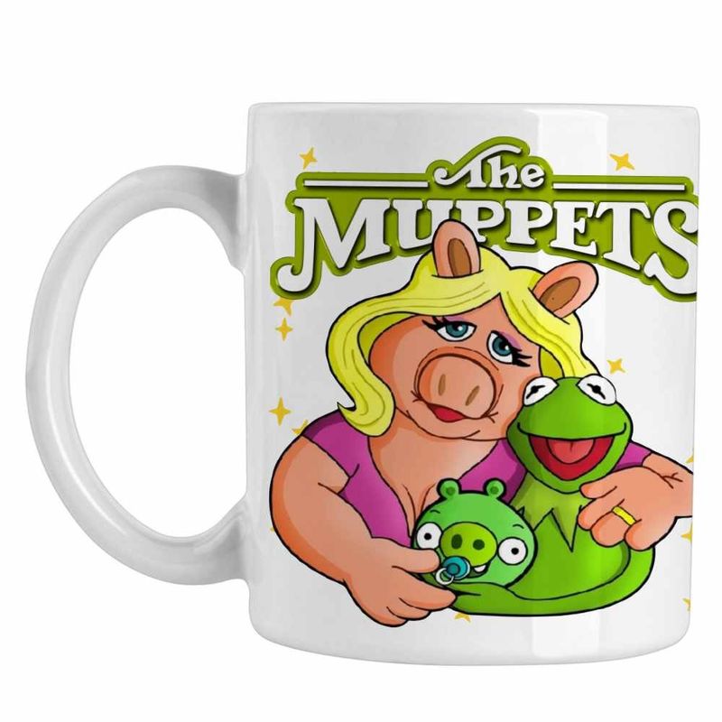 Casa si Gradina - Bucatarie si vesela - Cani si pahare - Cani si cesti - Cana The Muppets Kermit the Frog Miss Piggy, alba, 330ml - Infinity.ro