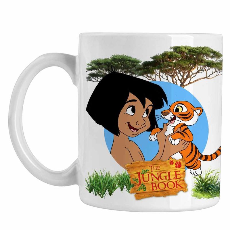 Casa si Gradina - Bucatarie si vesela - Cani si pahare - Cani si cesti - Cana Cartea Junglei Mowgli Baby Tiger, alba, 330ml - Infinity.ro