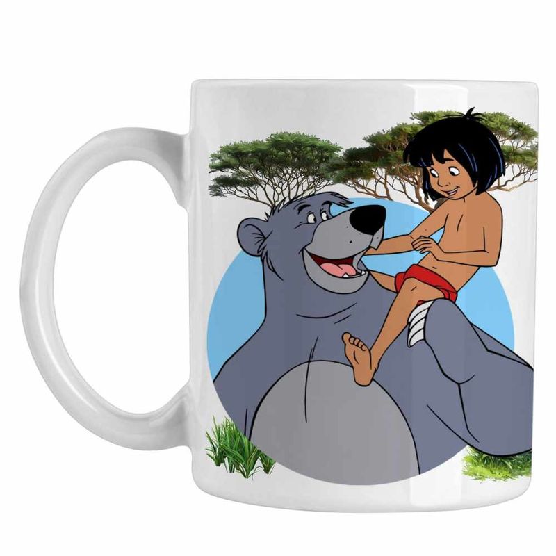Casa si Gradina - Bucatarie si vesela - Cani si pahare - Cani si cesti - Cana Cartea Junglei Baloo Mowgli, alba, 330ml - Infinity.ro