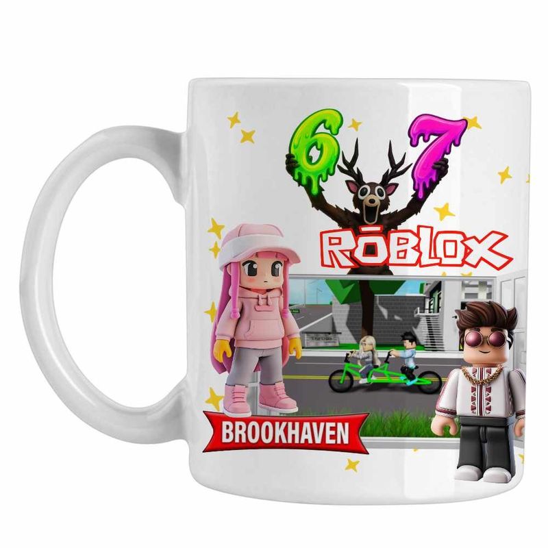Casa si Gradina - Bucatarie si vesela - Cani si pahare - Cani si cesti - Cana Brookhaven Roblox Game, alba, 330ml - Infinity.ro