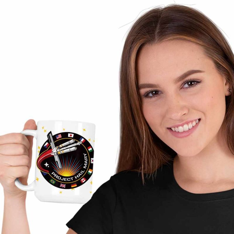 Casa si Gradina - Bucatarie si vesela - Cani si pahare - Cani si cesti - Cana Project Hail Mary Spaceship Mission Badge, alba, 330ml - Infinity.ro